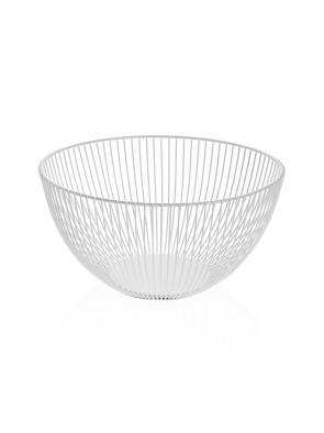 FRUIT BOWL MODEL WHITE METALLIC BASKET OF 13 CM
