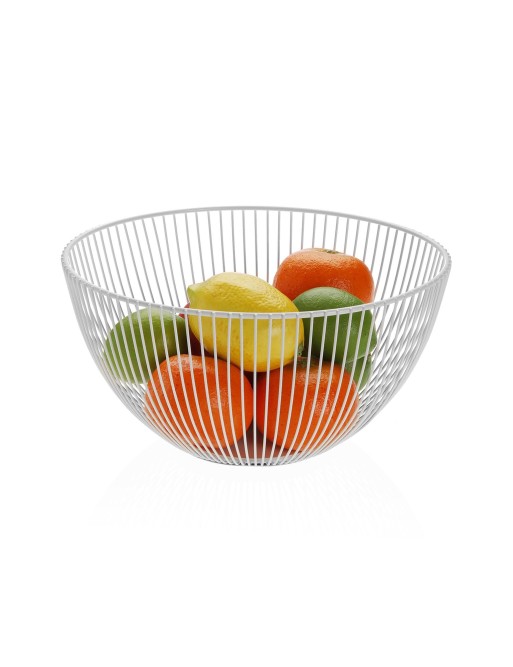 CORBEILLE À FRUITS MODÈLE BLANC MÉTALLISÉ DE 13 CM
