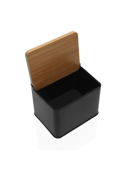 SALERO NEGRO CON TAPA DE MADERA MODELO BAMBÚ SALERO NEGRO CON TAPA DE MADERA MODELO BAMBÚ