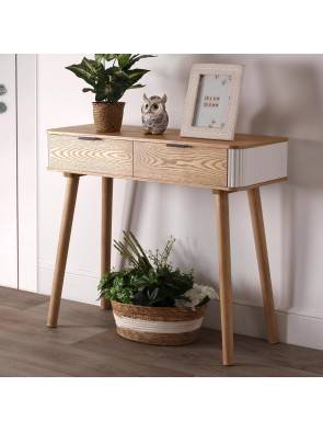 CONSOLA CON 2 CAJONES MODELO LEIVA (90 CM)