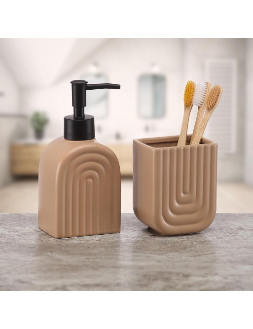 DISPENSADOR DE JABON MODELO ARCOIRIS OCRE