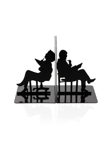 LECTEUR DE MODÈLE DE SERRE-LIVRES NOIR MÉTALLISÉ