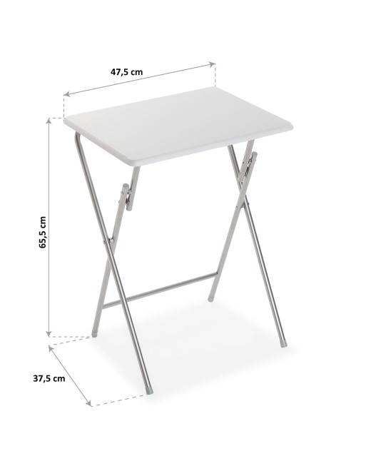 WEISSER KLAPPTISCH AUS HOLZ UND METALL