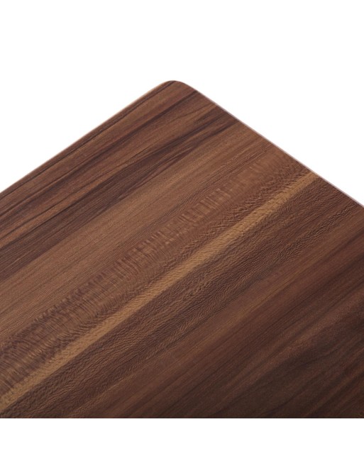 DUNKELBRAUNER KLAPPTISCH AUS HOLZ UND METALL