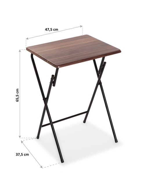 TABLE PLIANTE MARRON FONCÉ EN BOIS ET MÉTAL TABLE PLIANTE MARRON FONCÉ EN BOIS ET MÉTAL