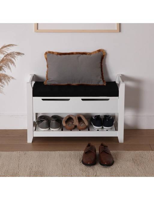 ÉTAGÈRE À CHAUSSURES AVEC TIROIR MODÈLE DE BANC EN BOIS