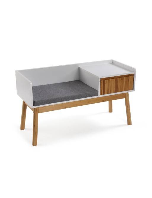 BANC AVEC TIROIR MODÈLE BOIS ET BAMBOU BANC AVEC TIROIR MODÈLE BOIS ET BAMBOU