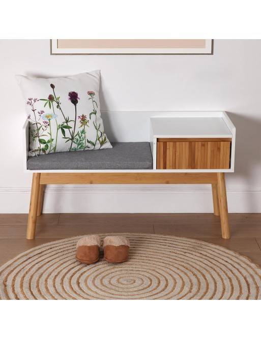 BANC AVEC TIROIR MODÈLE BOIS ET BAMBOU BANC AVEC TIROIR MODÈLE BOIS ET BAMBOU