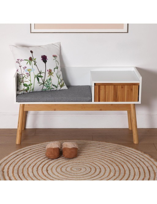 BANK MIT SCHUBLADE MODELL HOLZ UND BAMBUS