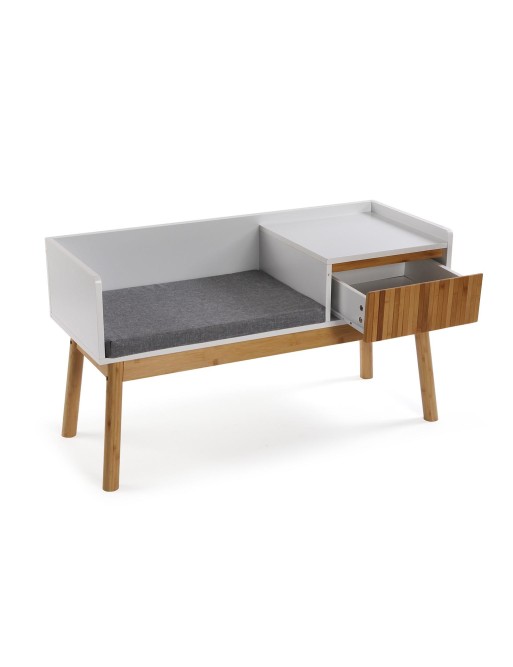 BANK MIT SCHUBLADE MODELL HOLZ UND BAMBUS