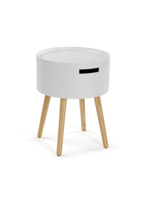 BEISTELLTISCH ODER NACHTTISCH MIT SCHUBLADE MODELL KIEFERNHOLZ