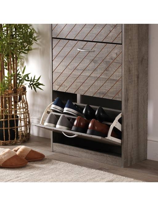 DUA DARK SHOE RACK WITH 3 DRAWERS DUA DARK SHOE RACK WITH 3 DRAWERS
