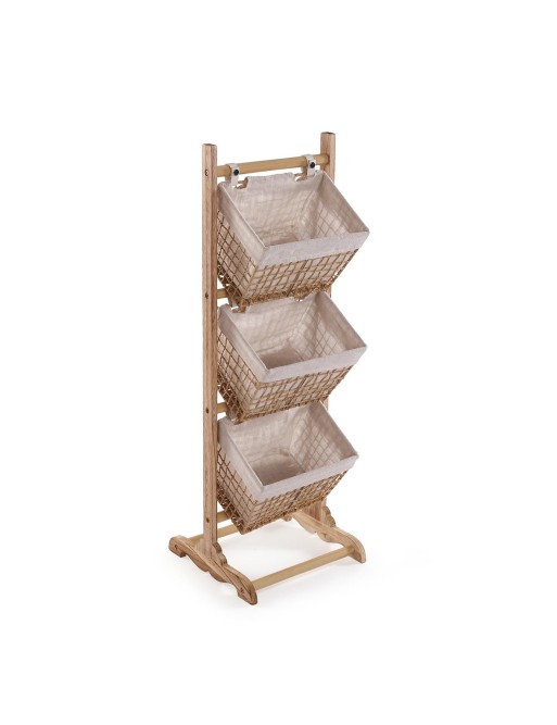 MEUBLE DE SALLE DE BAIN AVEC 3 CORBEILLES MARRON MODÈLE NIKY MEUBLE DE SALLE DE BAIN AVEC 3 CORBEILLES MARRON MODÈLE NIKY