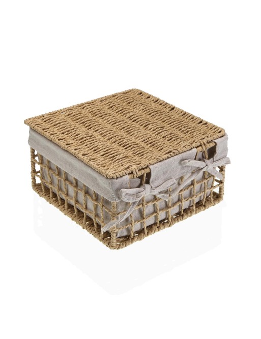 SET OF 2 BATHROOM BASKETS WITH LID BROWN NIKY MODEL