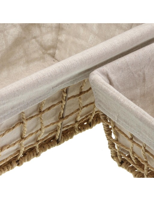 SET DE 2 CESTAS DE BAÑO SIN TAPA COLOR MARRON MODELO NIKY