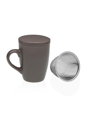 TAZA PARA INFUSION MARRON MODELO REX