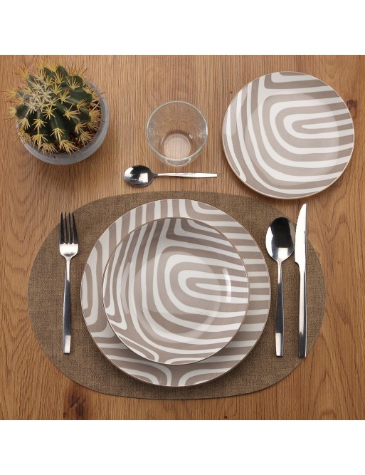 VAJILLA DE 18 PIEZAS MODELO YARIS GRIS CLARO