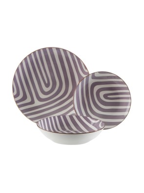 VAJILLA DE 18 PIEZAS MODELO YARIS GRIS