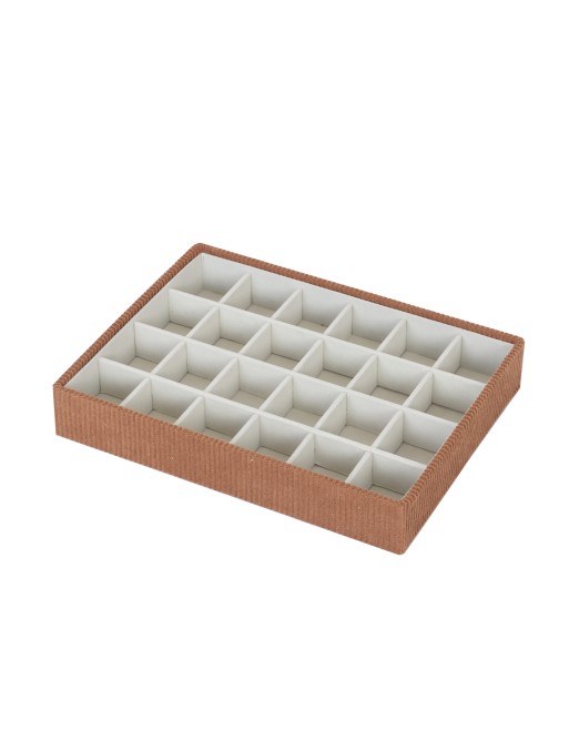 JEWELRY BOX WITH 20 COMPARTMENTS IN TERRACOTTA COLOR JEWELRY BOX WITH 20 COMPARTMENTS IN TERRACOTTA COLOR
