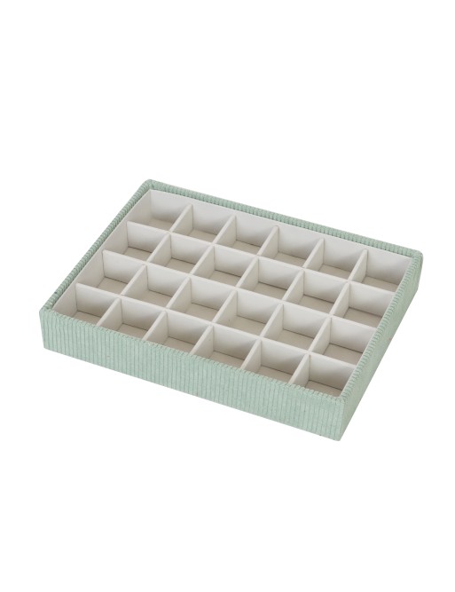 JEWELRY BOX WITH 20 COMPARTMENTS IN GREEN COLOR JEWELRY BOX WITH 20 COMPARTMENTS IN GREEN COLOR
