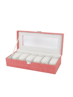 BOX FOR 6 WATCHES IN RED MODEL TEO