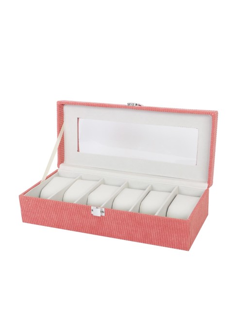 CAJA PARA 6 RELOJES EN COLOR ROJO MODELO TEO
