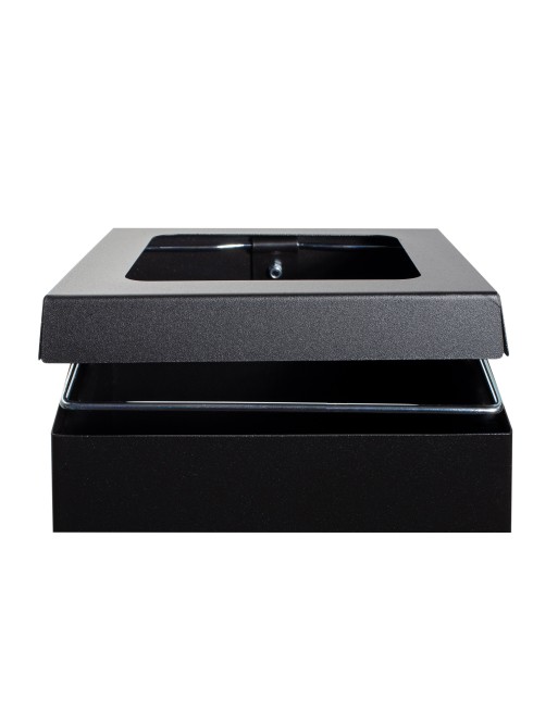 Schwarzer Metall-Recycling-Tonne 44 Liter. Mit Haltering für Müllbeutel (Schwarz)