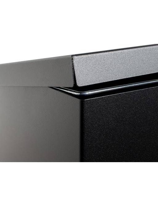 Papelera de reciclaje metálica negra 4 residuos 176L con aro sujetabolsas