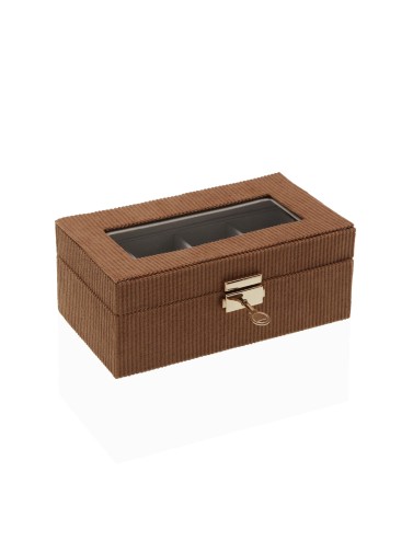 CAJA PARA 4 RELOJES COLOR TERRACOTA MODELO DELIA