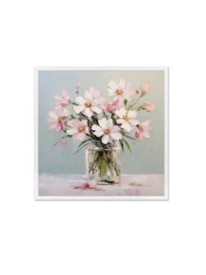 LIENZO DE PARED 40x40 CM MODELO FLORES DE PRIMAVERA