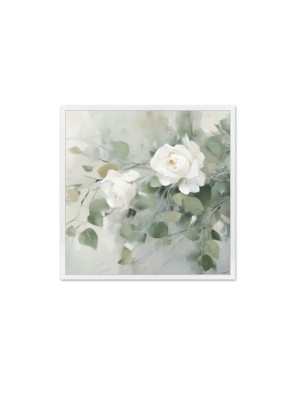 WALL CANVAS 40x40 CM MODEL WHITE ROSE