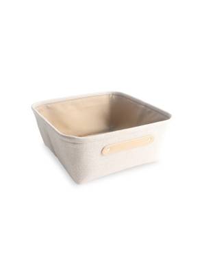 CESTA CUADRADA DE BAÑO BEIGE MODELO POLIESTER