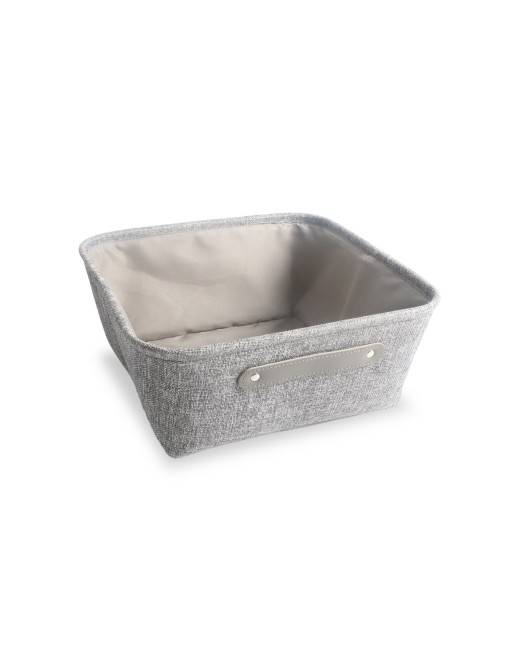 SQUARE GRAY BATHROOM BASKET MODEL POLYESTER