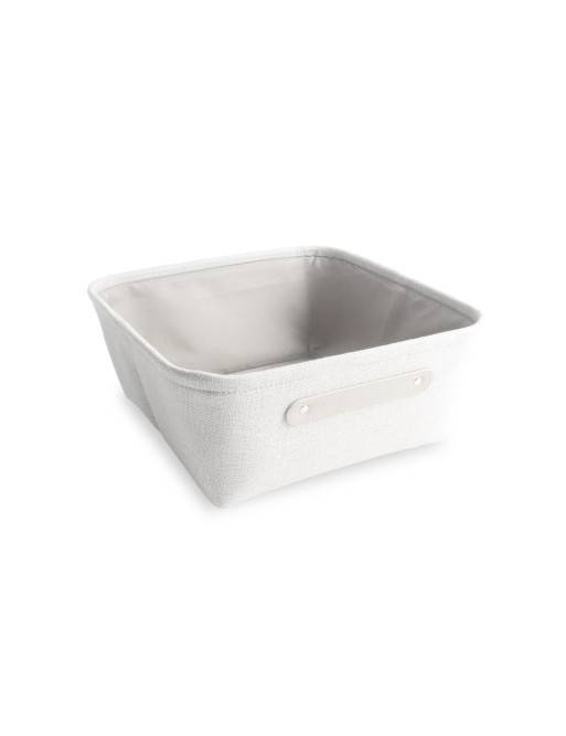 CESTA CUADRADA DE BAÑO BLANCA MODELO POLIESTER