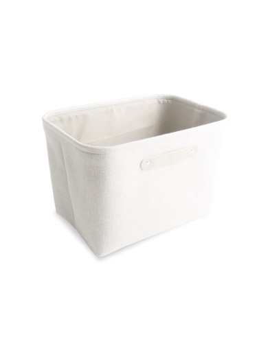 RECTANGULAR WHITE BATHROOM BASKET MODEL POLYESTER