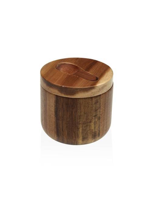 POT À ÉPICES AVEC CUILLÈRE MODÈLE EN BOIS D’ACACIA
