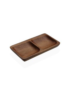 FOOD DISH WITH 2 COMPARTMENTS ACACIA WOOD MODEL