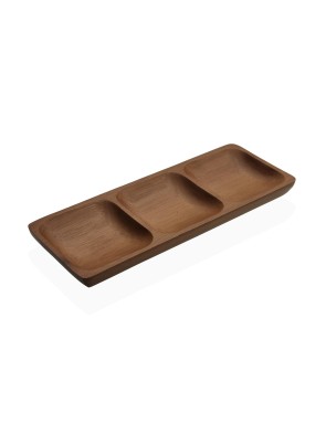 FOOD DISH WITH 3 COMPARTMENTS ACACIA WOOD MODEL
