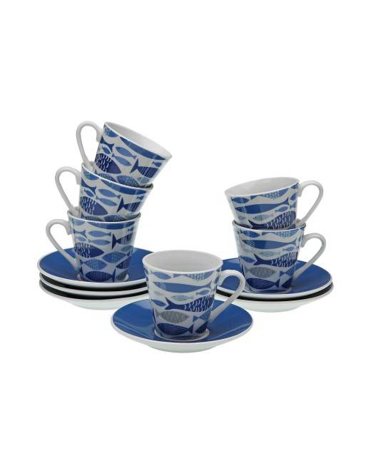 SET OF 6 COFFEE CUPS WITH SAUCER MODEL OCEAN 2 SET OF 6 COFFEE CUPS WITH SAUCER MODEL OCEAN 2