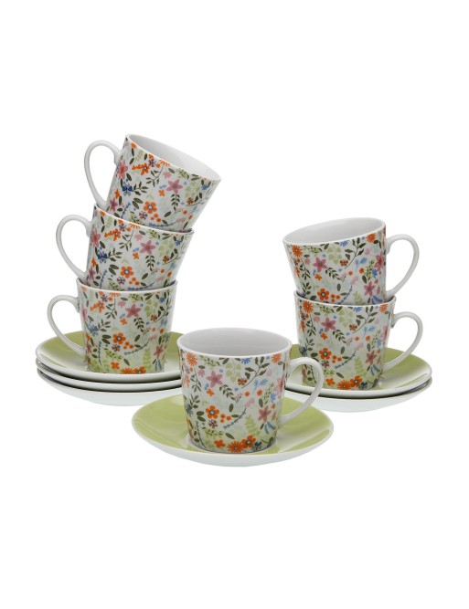 SET OF 6 TEA CUPS WITH SAUCER AMAYA MODEL