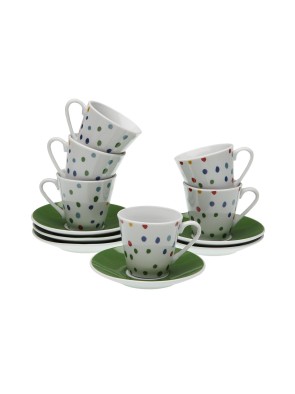 SET DE 6 TAZAS PARA CAFE CON PLATO MODELO MULTI CIRCULO