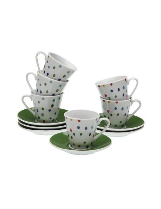 SET OF 6 COFFEE CUPS WITH MULTI CIRCLE MODEL PLATE SET OF 6 COFFEE CUPS WITH MULTI CIRCLE MODEL PLATE