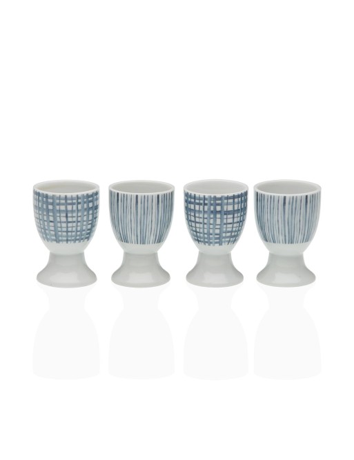 SET DE 4 SOPORTE PARA HUEVOS DE PORCELANA MODELO LOLA AZUL SET DE 4 SOPORTE PARA HUEVOS DE PORCELANA MODELO LOLA AZUL