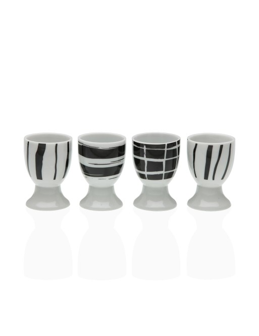 SET DE 4 SOPORTE PARA HUEVOS DE PORCELANA MODELO LOLA NEGRA SET DE 4 SOPORTE PARA HUEVOS DE PORCELANA MODELO LOLA NEGRA