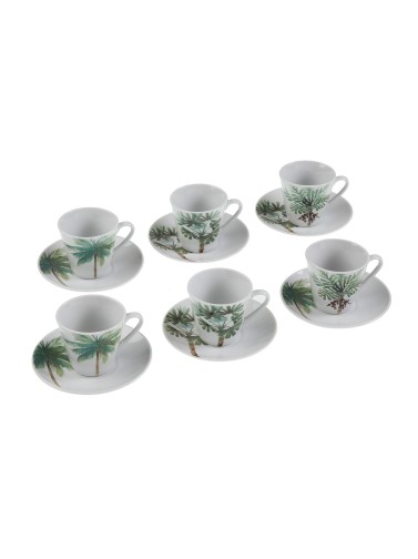 SET OF 6 COFFEE CUPS WITH PLATE MODEL ARBRES