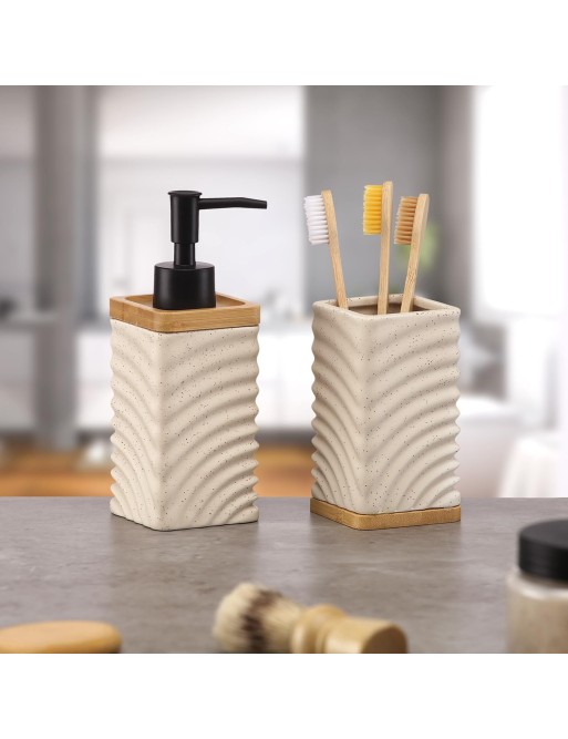 ONDA BEIGE BATHROOM SOAP DISPENSER