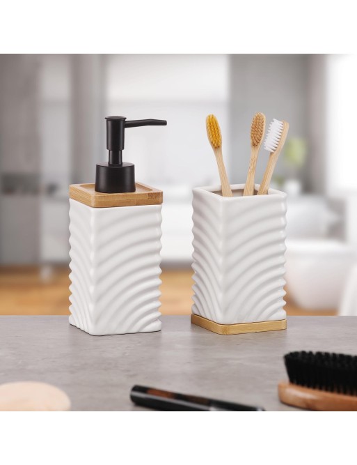 PORTE-BROSSE À DENTS DE SALLE DE BAIN ONDA BLANC PORTE-BROSSE À DENTS DE SALLE DE BAIN ONDA BLANC