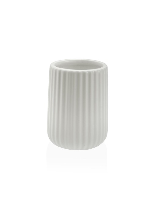 PORTE-BROSSE À DENTS BLANC MODÈLE LIGNES VERTICALES