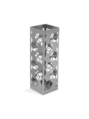 BARRE PARAPLUIE MÉTALLISÉE ARGENTÉE MODÈLE HEXAGONAL