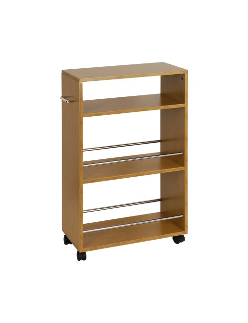 ÉTAGÈRE DE SALLE DE BAIN AVEC 3 ÉTAGÈRES AVEC ROUES MODÈLE BAMBOU ET MDF ÉTAGÈRE DE SALLE DE BAIN AVEC 3 ÉTAGÈRES AVEC ROUES MODÈLE BAMBOU ET MDF